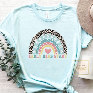 Tidig start-skjorta retro, Early Head Start-lärarskjortor, EHS-lärarskjorta, Retro regnbågsfärgad pedagog, Head Start-team