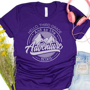 3rd Grade Shirt Teacher, Third Grade Teacher T Shirts, Adventure Begins 3rd Grade Shirt, Hello 3rd Grade Teacher Shirts, Grade Level Team