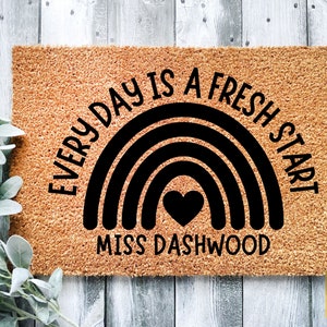 Teacher Doormat Personalized, Rainbow Classroom Doormat, Classroom Welcome Mat, Positive Coir Doormat Custom, Teacher Decor Door Mat