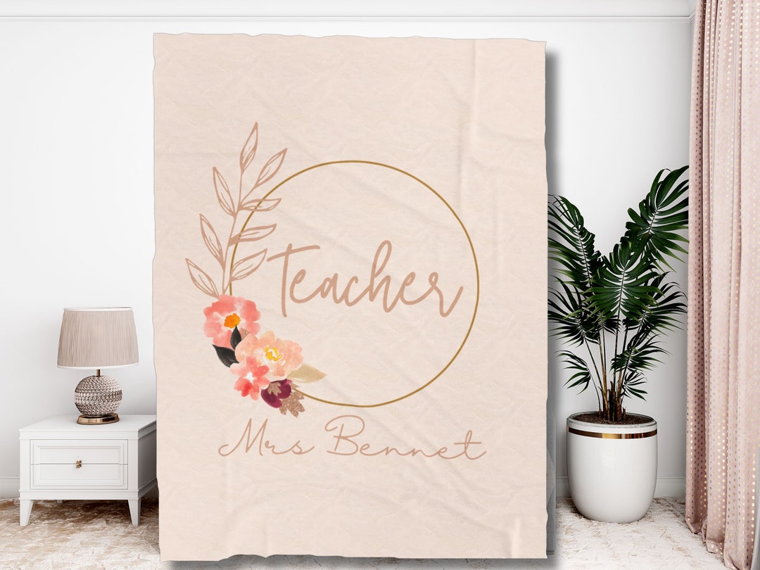 Custom Teacher Blanket Personalized Plush Throw Blanket for Etsy