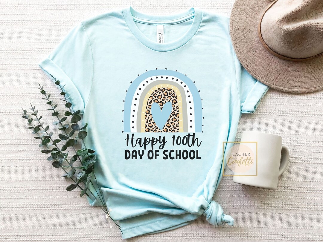 100 Days of School Rainbow Shirt / 100th Day of School Shirt / Leopard ...