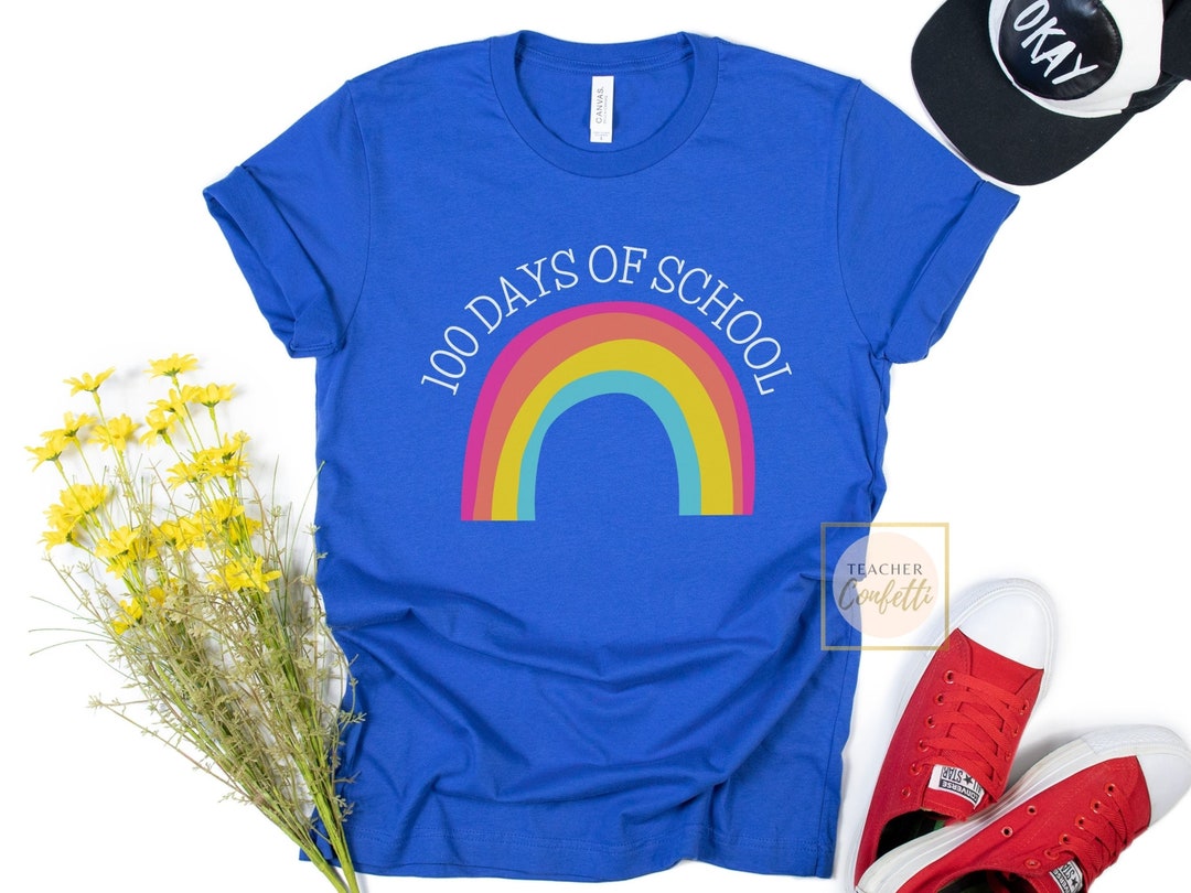 Rainbow Teacher 100 Days of School, Teacher Shirt 100th Day of School ...