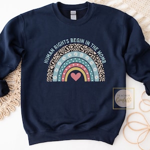 Pro-Life Sweatshirt, Human Rights Sweatshirt, Pro Life Crewneck, Prolife Pullover, Rainbow Pro Life Sweatshirt Women, Conservative Sweater
