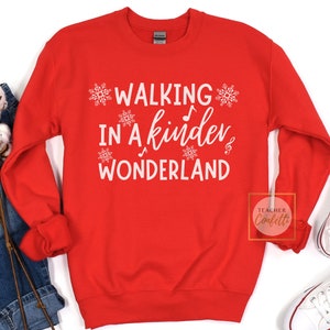 Urlaub Lehrer Sweatshirt, Kindergärtnerin Sweatshirt, Winter Urlaub Lehrer Crewneck, Kinder Crew Pullover, Kinder Wunderland