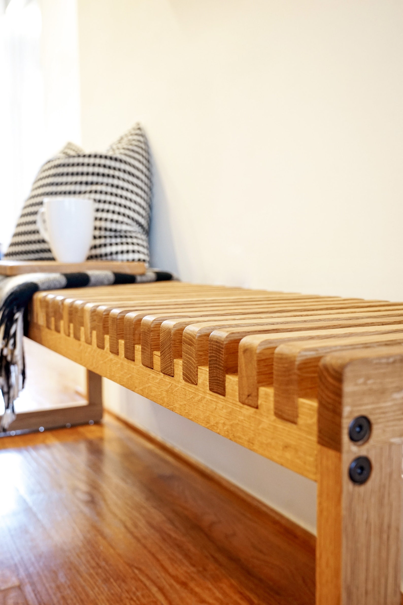 Slat Bench in Quartersawn White Oak Etsy