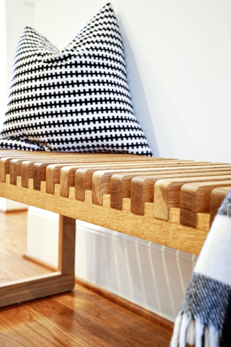 Slat Bench in Quartersawn White Oak Etsy