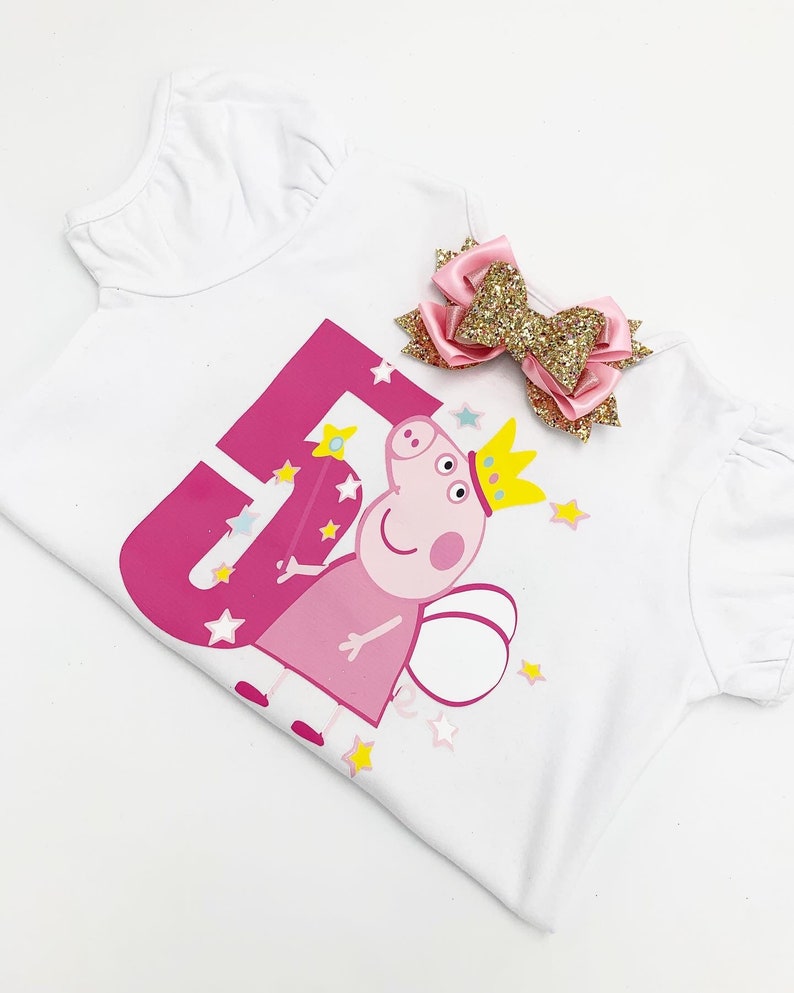 Peppa Pig Birthday Shirt Personalize Name and Number Peppa Pig Bday Shirt Peppa Pig Character Peppa Pig Fairy Peppa Pig Bday Theme