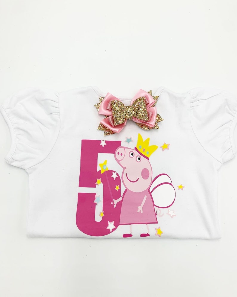 Peppa Pig Birthday Shirt Personalize Name and Number Peppa Pig Bday Shirt Peppa Pig Character Peppa Pig Fairy Peppa Pig Bday Theme