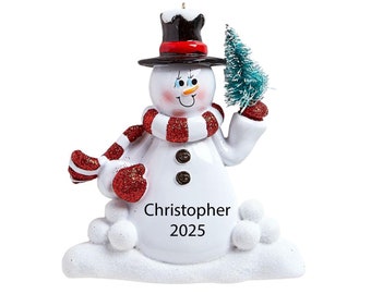 Snowman Ornament Personalized Snow Christmas Ornament 2025 Custom Christmas Ornaments 2025 Gift for Christmas Tree Holiday Decoration
