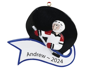 Ice Hockey Player Ornament Personalized Hockey Christmas Ornament 2025 Custom Hockey Gifts, Hockey Player Gifts, Ice Hockey Gifts