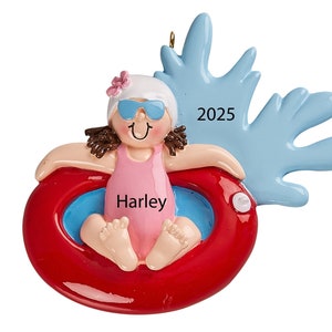 Floating Christmas Ornament Personalized Gifts 2023 Inner Tube Ornament Waterslide Ornament Water Park Ornaments for Kids Swimming Ornament