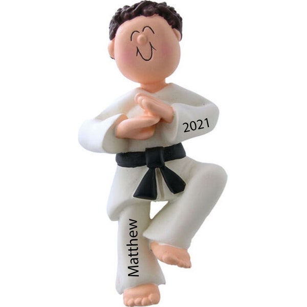 Personalized Karate Boy Ornament, Taekwondo Gift for Him, Custom Karate Gifts For Boys Kid 2023 Ornament, Martial Art Kickboxing / Ju Jitsu