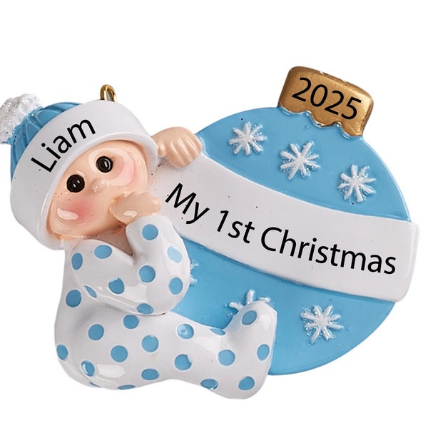 Baby Boy First Christmas Ornament Etsy