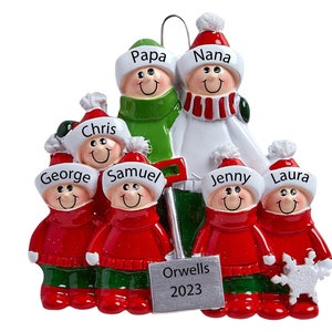 2023 Kerstornamenten Gepersonaliseerde Familie Kerstornament met Familie van 7 Ornament Aangepaste Familie van Zeven Ornament Stamboom Decor afbeelding 1