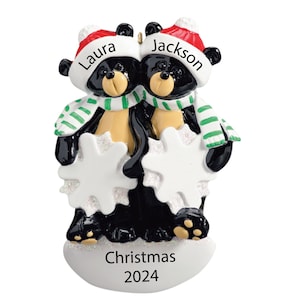 Couples Christmas Ornament 2025 Personalized Christmas Ornaments for Couples Custom Couples First Christmas Ornament, Bear Couple Figurine