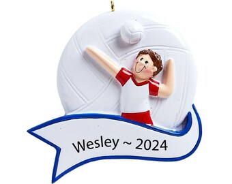 Boy Volleyball Player Ornament Personalized Volleyball Player Christmas Ornament 2025 Custom Volleyball Coach Gifts Volleyball Team Gifts