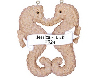 Sea Horse Couples Ornament 2025 Personalized Christmas Ornaments for Couples Custom Couples First Christmas Ornament Sea Horse Couple Gift