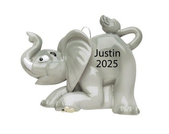 Elephant Ornament Personalized Christmas Ornaments for Kids 2025 Custom Elephant Gifts Kids Ornament Grandkids Ornament Animal Ornament