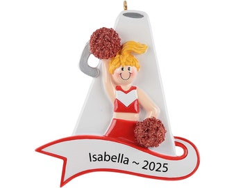 Cheer Megaphone Ornament Personalized Cheerleader Christmas Ornament 2025 Custom Cheerleading Ornament Cheerleader Gifts - Pom Pom Ornament