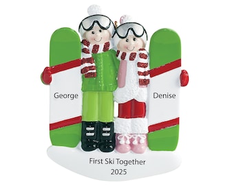 Snowboard Couple Christmas Ornament Personalized Snowboarding Couples Ornament 2023 Ski Gifts for Snowboarder Custom Our First Christmas