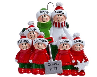 2023 Christmas Ornaments Personalized Family Christmas Ornament with Family of 7 Ornament Custom Family of Seven Ornament Family Tree Decor