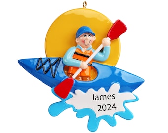 Canoe Ornament Personalized Kayaking Christmas Ornaments 2025 Custom Boating Ornaments, Rafting Ornament,Paddle Ornament, Canoeing Ornament