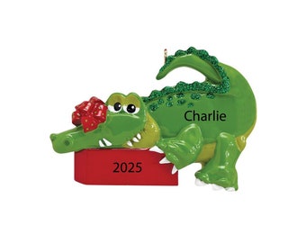 Alligator Ornament Personalized Christmas Ornaments for Kids 2025 Custom Alligator Gifts Kids Ornament Grandkids Ornament Animal Ornament
