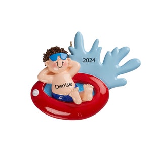 Floating Christmas Ornament Personalized Gifts 2023 Inner Tube Ornament Waterslide Ornament Water Park Ornaments for Kids Swimming Ornament