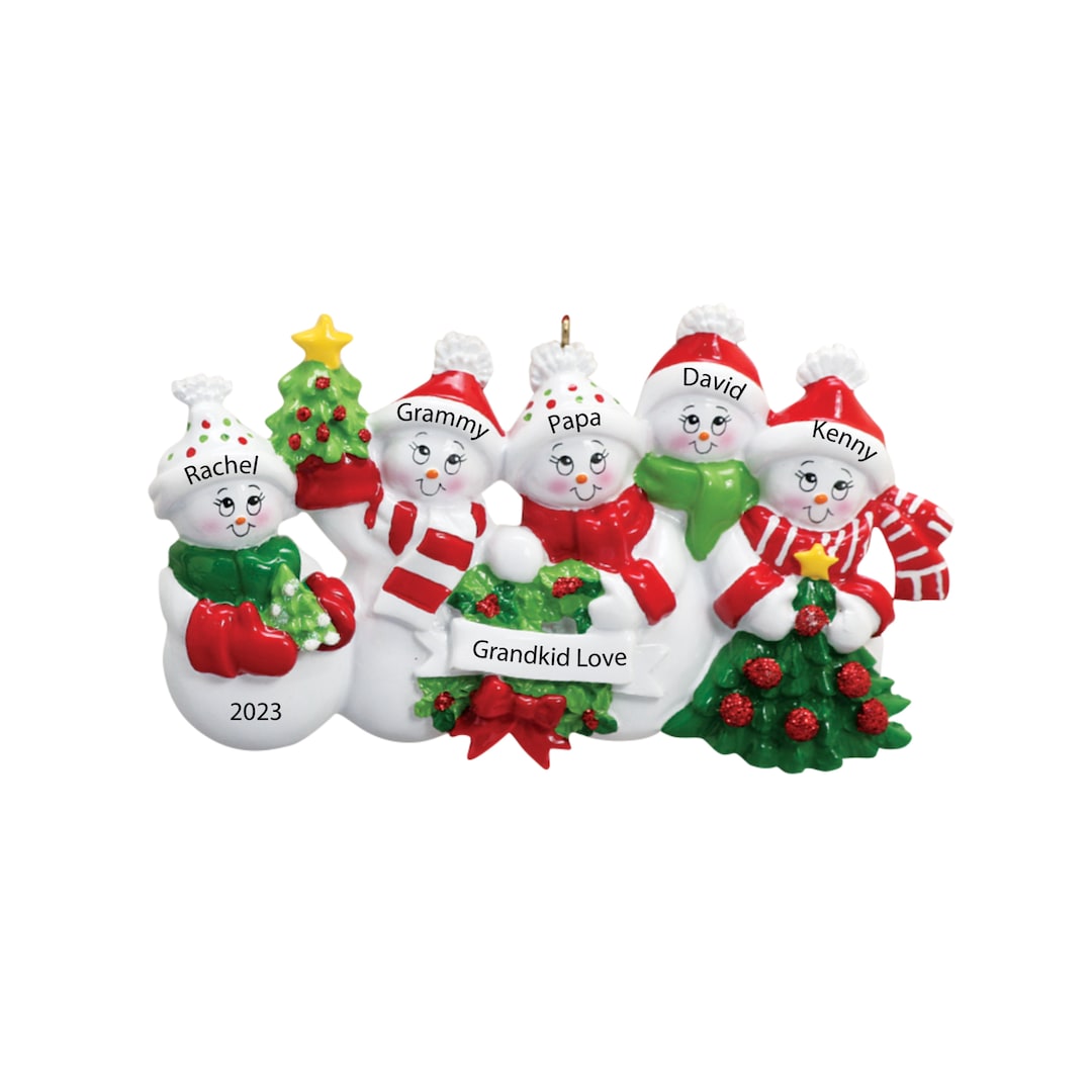 Personalized Christmas Ornaments 2025 Family of 5 Ornament Personalized ...
