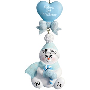 Boy Babys First Christmas Ornament 2025 Personalized Baby Boy Ornament Baby 1st Christmas Ornament My First Christmas Ornament Baby Snowman