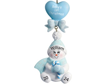 Boy Babys First Christmas Ornament 2026 Personalized Baby Boy Ornament Baby 1st Christmas Ornament My First Christmas Ornament Baby Snowman