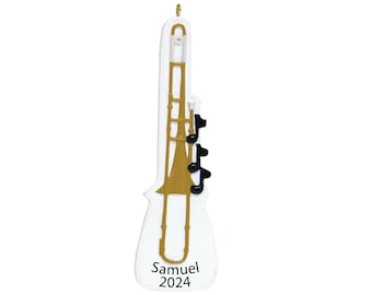 Personalisierte Posaune Weihnachtsschmuck 2023 Benutzerdefinierte Musik Ornamente Posaune Geschenke für Posaunist Geschenke Piccolo Ornament Posaune Spieler