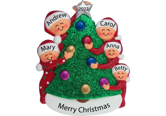 Family Tree Ornamentfamily of 5 Christmas Ornament2022 - Etsy
