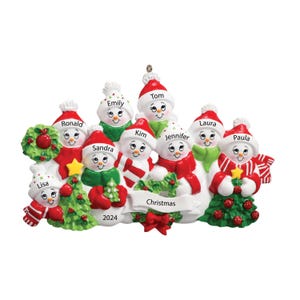 Personalized Christmas Ornaments 2025 Family of 9 Ornament Personalized Family Christmas Ornament Custom Grandkids Ornament Grandchildren