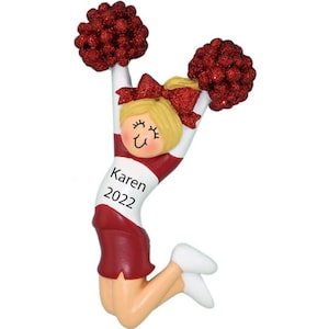 Personalized Cheerleader Ornament Christmas Gifts For Her - Cheerleader Team Leader Gift - Pom Pom Ornament - Sports Cheer Ornament