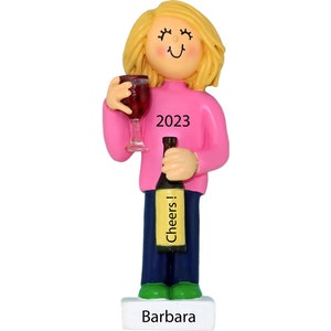 Custom Wine Ornament, Christmas Gifts 2025, Christmas Ornament, Wine Lover Gift, Christmas Wine Lover Ornaments, 21st Birthday Gift For Her