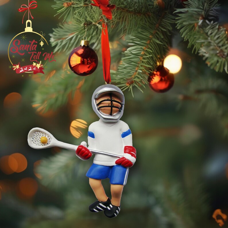 Custom Lacrosse Ornament, Lacrosse Stick Christmas Ornament, Lacrosse Gifts, Lacrosse, Sports Ornaments, Gift For Him, Girls Lacrosse Gift afbeelding 4