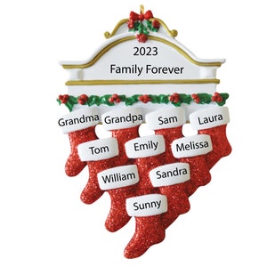 Personalized Family Christmas Ornaments 2025 Custom Large Family of 10 Ornament Family of Ten Ornament Grandkids Ornament Grandchildren