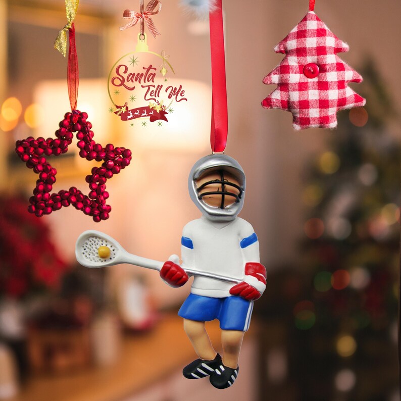Custom Lacrosse Ornament, Lacrosse Stick Christmas Ornament, Lacrosse Gifts, Lacrosse, Sports Ornaments, Gift For Him, Girls Lacrosse Gift afbeelding 5