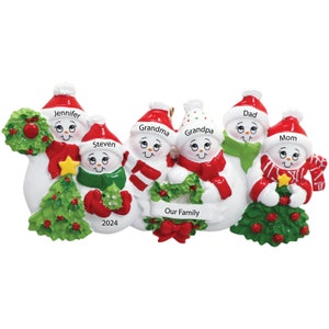 Personalized Christmas Ornaments 2025 Family of 6 Ornament Personalized Family Christmas Ornament Custom Grandkids Ornament Grandchildren