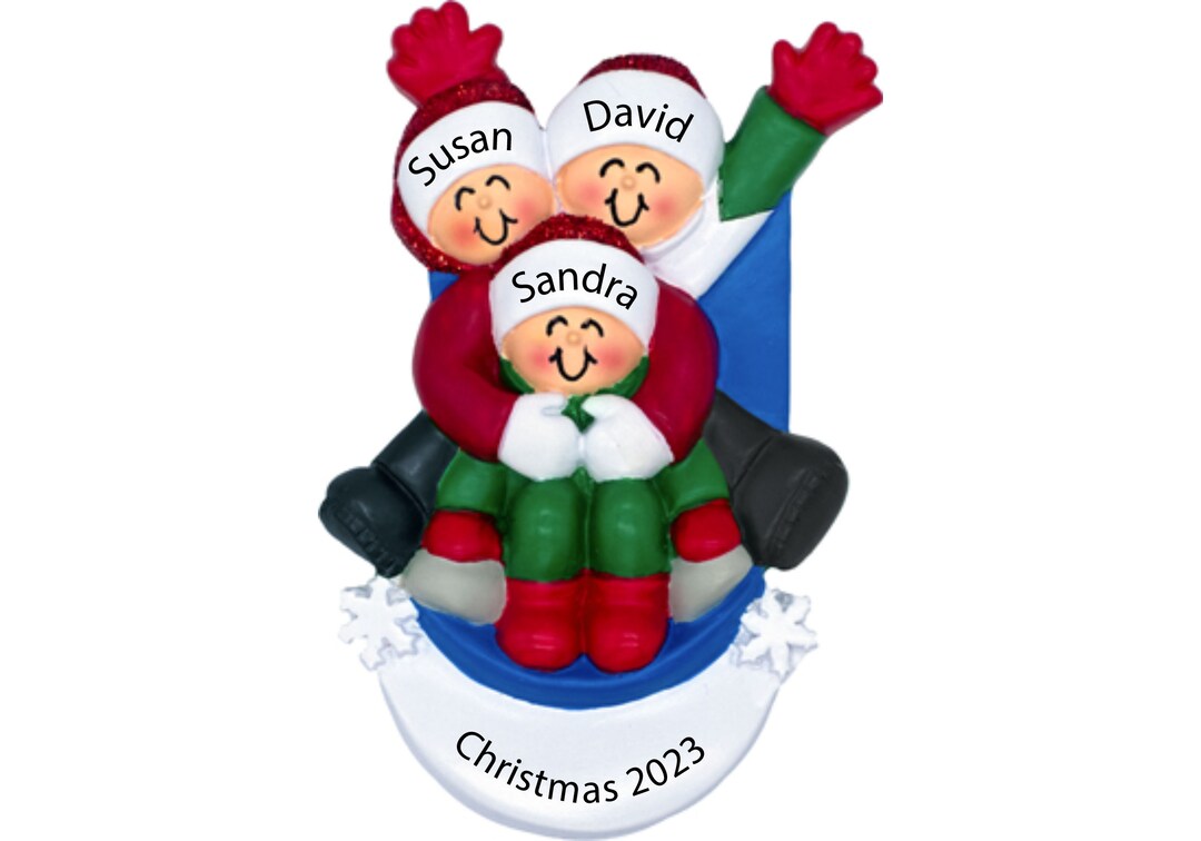 Personalized 3 Grandkids Christmas Ornament Family Name Ornament 2024 ...