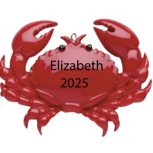 Crab Christmas Ornament Personalized 2023 Crab Decorations Beach Ornaments Summer Ornaments Coastal Ornaments Ocean Ornament Hawaii Ornament