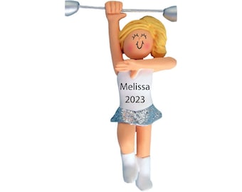 Baton Twirling Ornament, Personalized Gymnastics Gift, Christmas 2026, Marching Band Ornament, Cheerleader Ornaments, Christmas Ornament