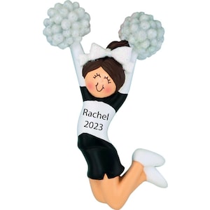 Personalized Cheerleader Ornament Christmas Gifts For Her - Cheerleader Team Leader Gift - Pom Pom Ornament - Sports Cheer Ornament