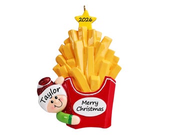 French Fries Ornament Personalized 2026, French Fry Christmas Ornament, Funny Fast Food Gift for Fries Lover, Foodie, Kids Teens Cook