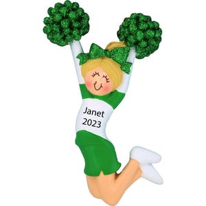Personalized Cheerleader Ornament Christmas Gifts For Her - Cheerleader Team Leader Gift - Pom Pom Ornament - Sports Cheer Ornament