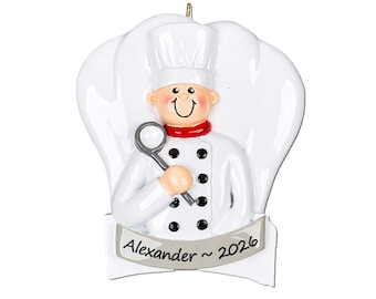 Chef Ornament Personalized 2026 Professional Chef Christmas Gift for Men Cook Restaurant Chef Keepsake Culinary Student Gift for Dad Husband