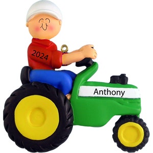 Farmer Ornament Personalized Green Tractor Christmas Ornament 2025 Custom Farming Ornament Truck ornament Farm Ornament Farmhouse Ornament