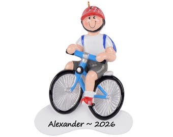 Bicycle Ornament Personalized 2026, First Bike Christmas Gift for Boy, Learning to Ride Keepsake for Son Grandson, New Bike Gift