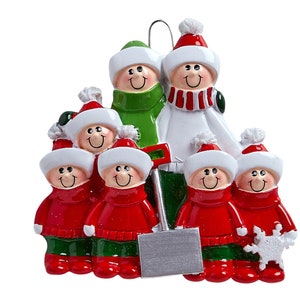 2023 Kerstornamenten Gepersonaliseerde Familie Kerstornament met Familie van 7 Ornament Aangepaste Familie van Zeven Ornament Stamboom Decor afbeelding 3